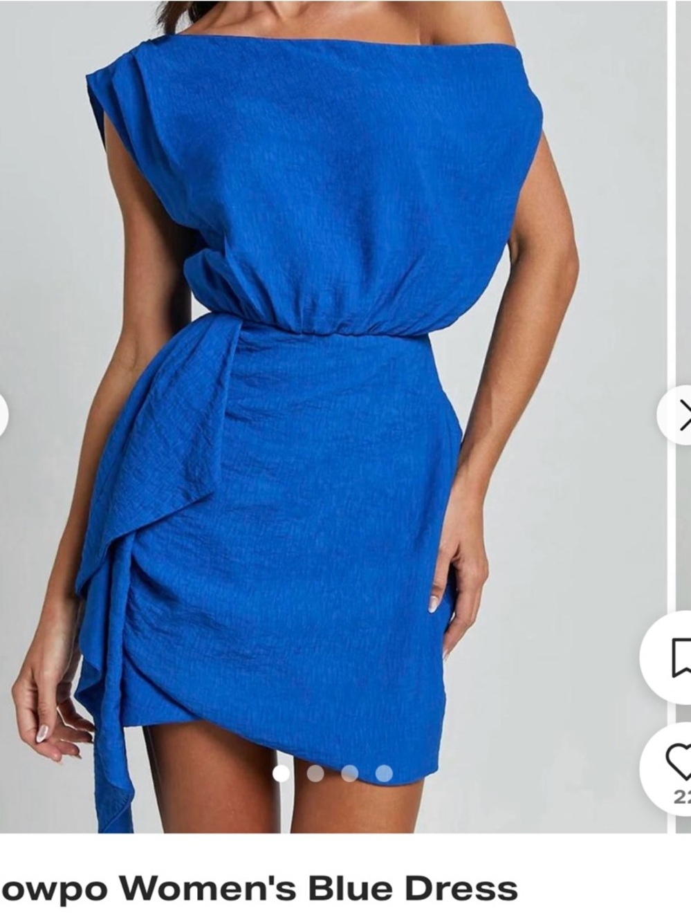Showpo Royal Blue Off-Shoulder Mini Dress